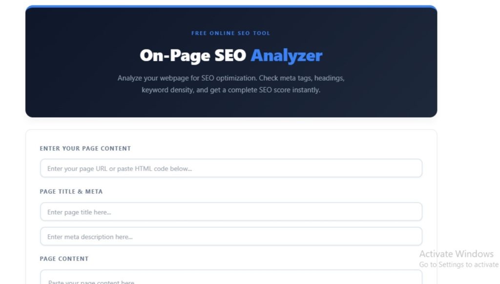 On-Page SEO Analyzer