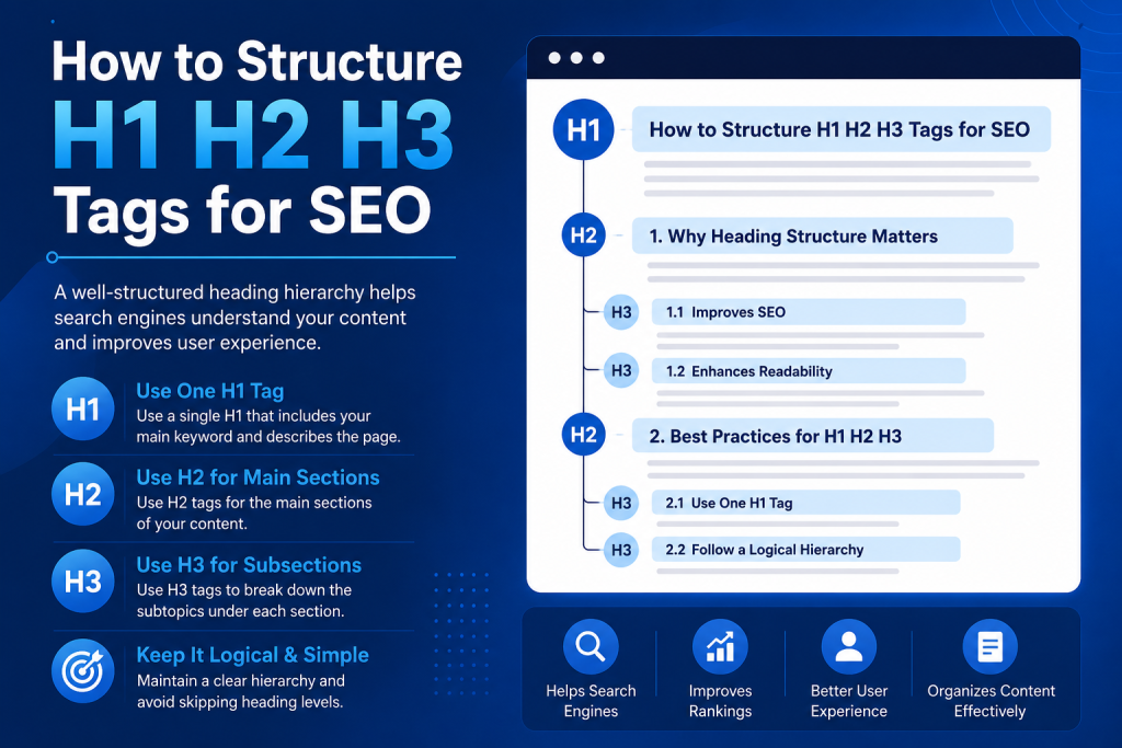 How to Heading Structure H1, H2, and H3 Tags for SEO