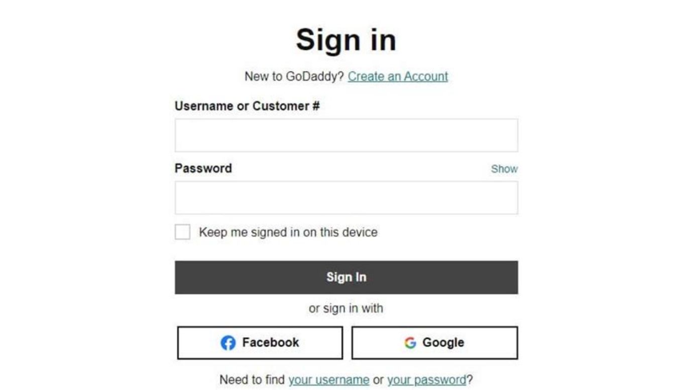 GoDaddy Login