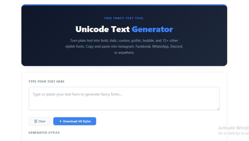 Unicode Text Generator
