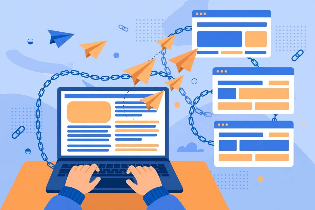 Guest posting for SEO: writing and outreach illustration