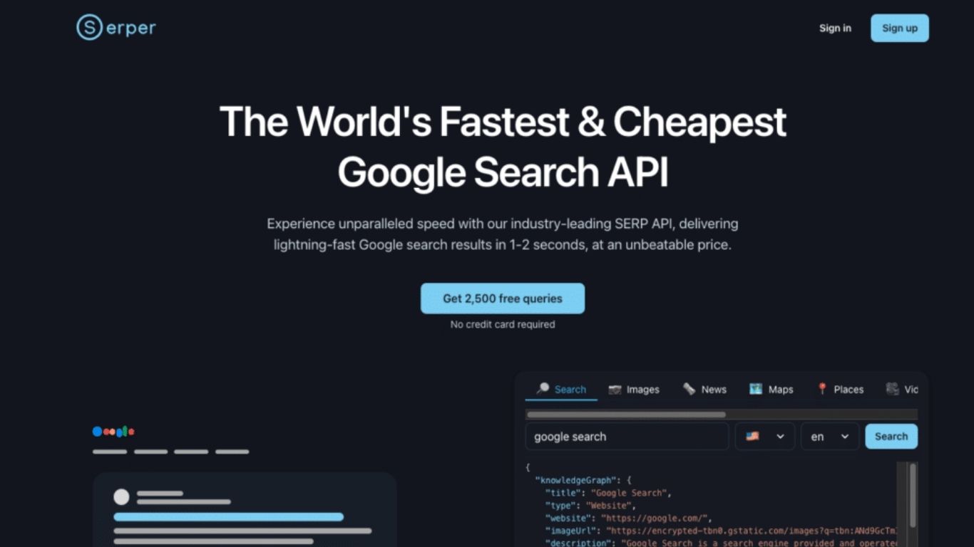 Best API Search Company's Homepage