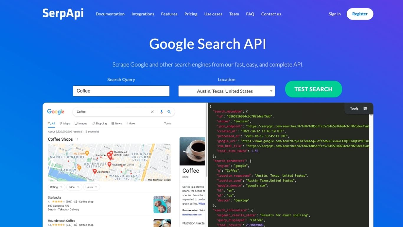 Best API Search Company's Homepage