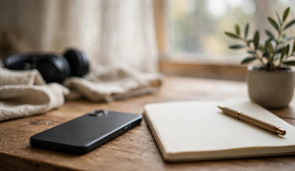 Smartphone on a content creator desk - Fentomagazine.com USA guide
