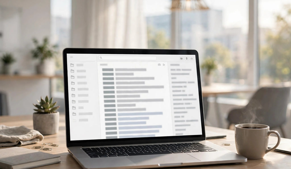 email inbox on laptop screen