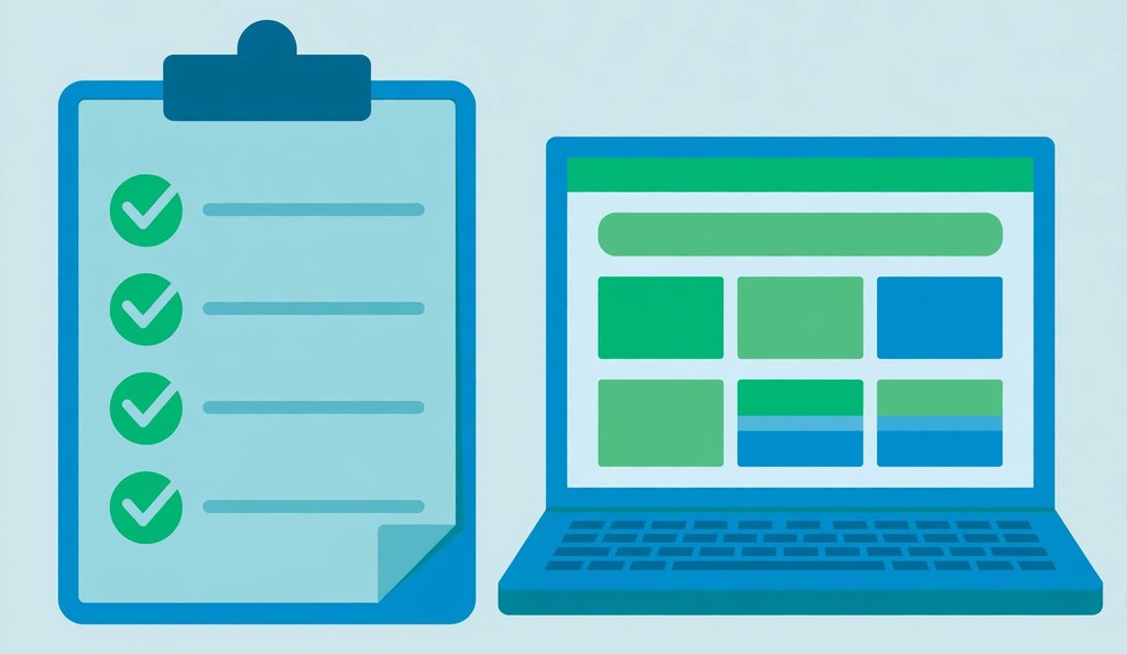 SEO audit checklist with checkmarks