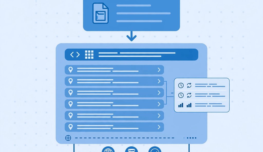 Diagram of an XML sitemap file structure with URL entries