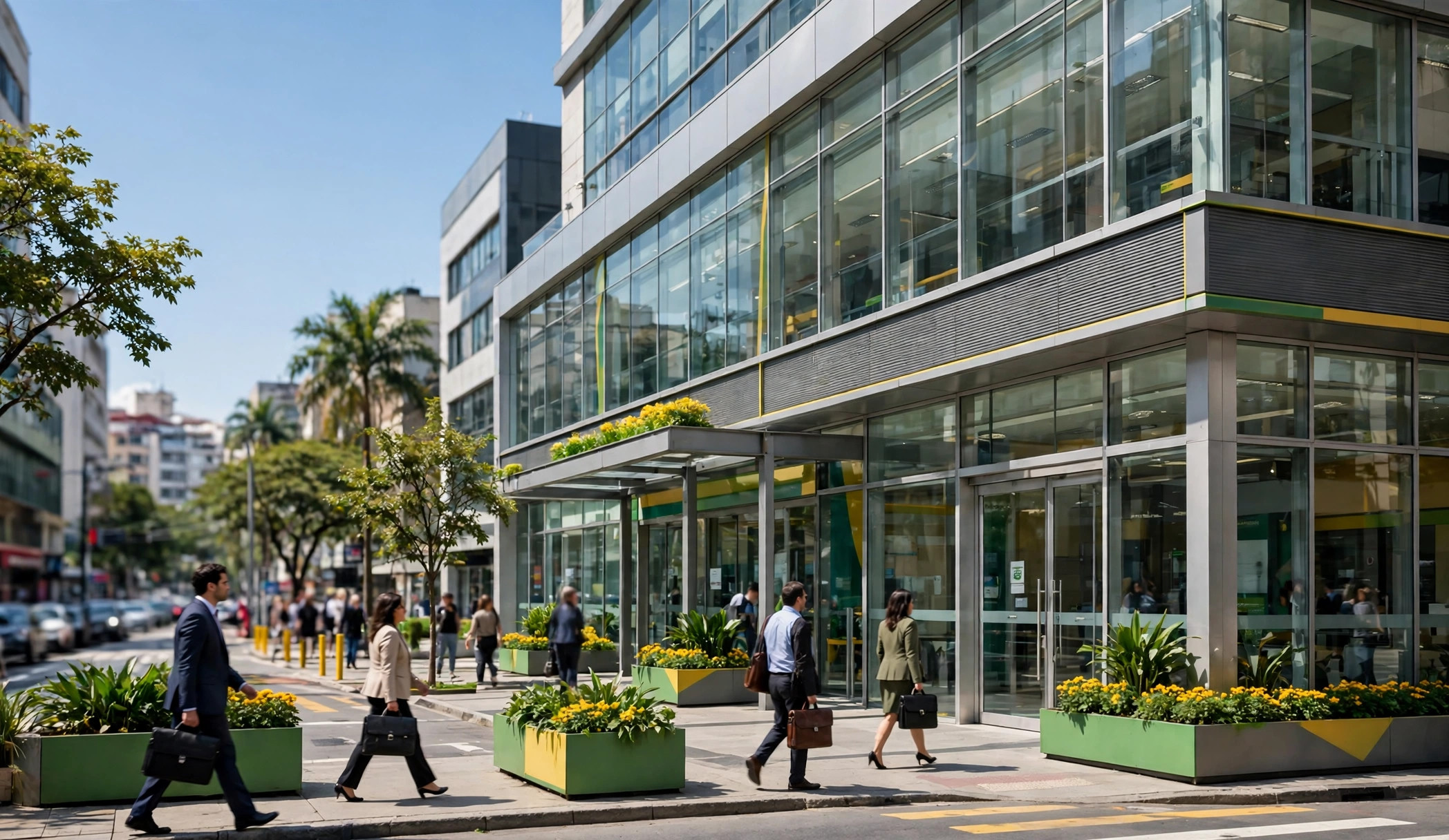Exterior of a Brazilian federal bank branch where PIS benefits are paid
