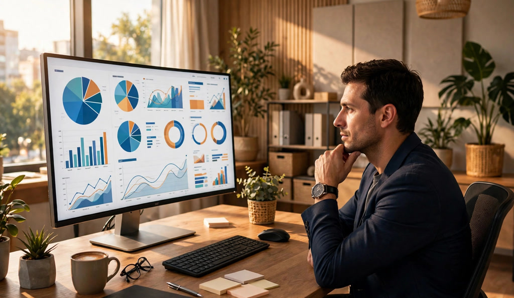 HR manager reviewing analytics dashboard
